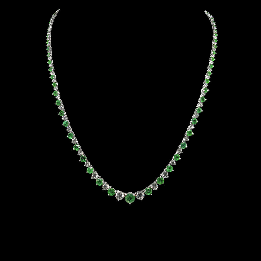 Emerald and Diamond Riviera Necklace