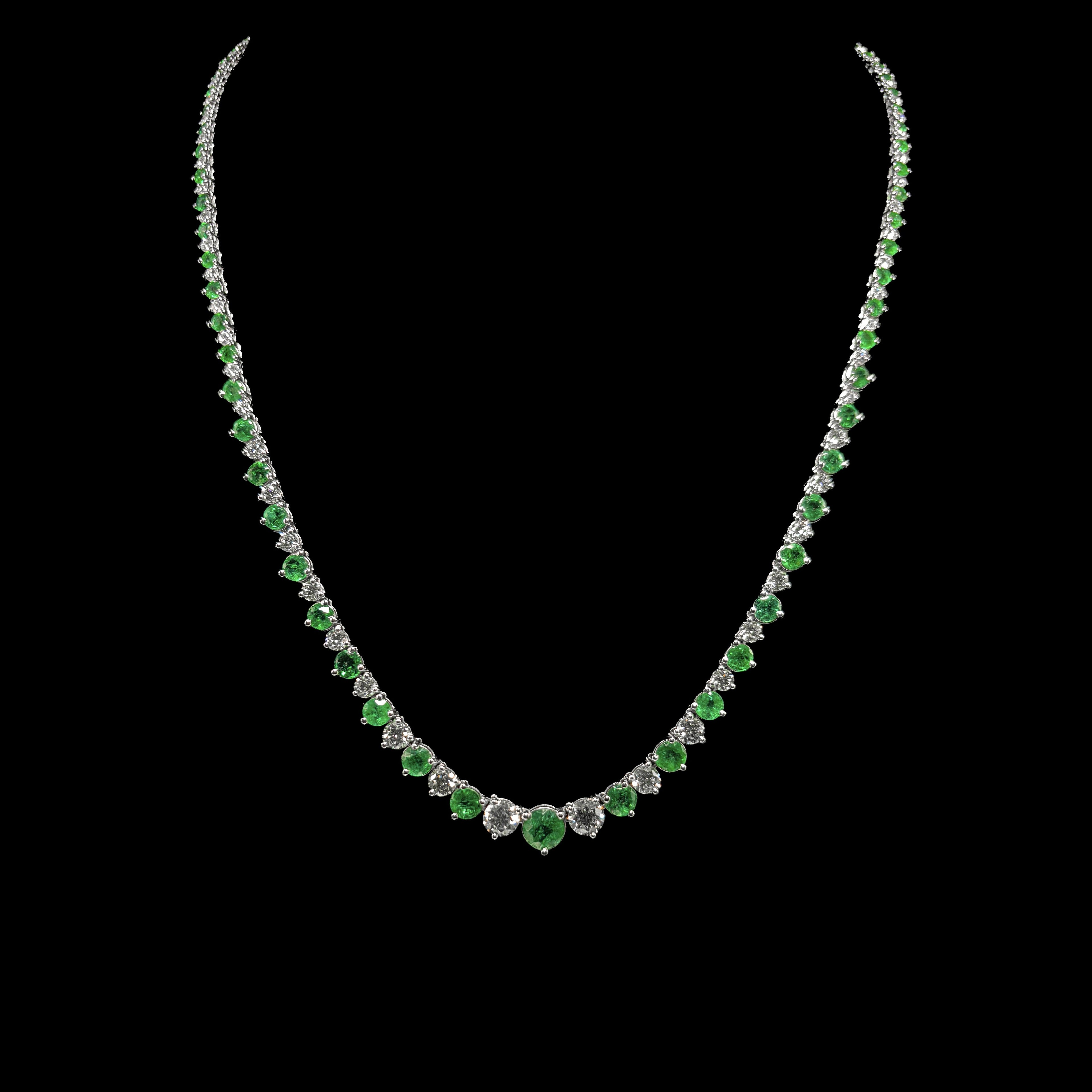 Emerald and Diamond Riviera Necklace