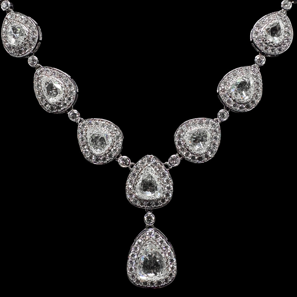 Rose-Cut Diamond Drop Necklace