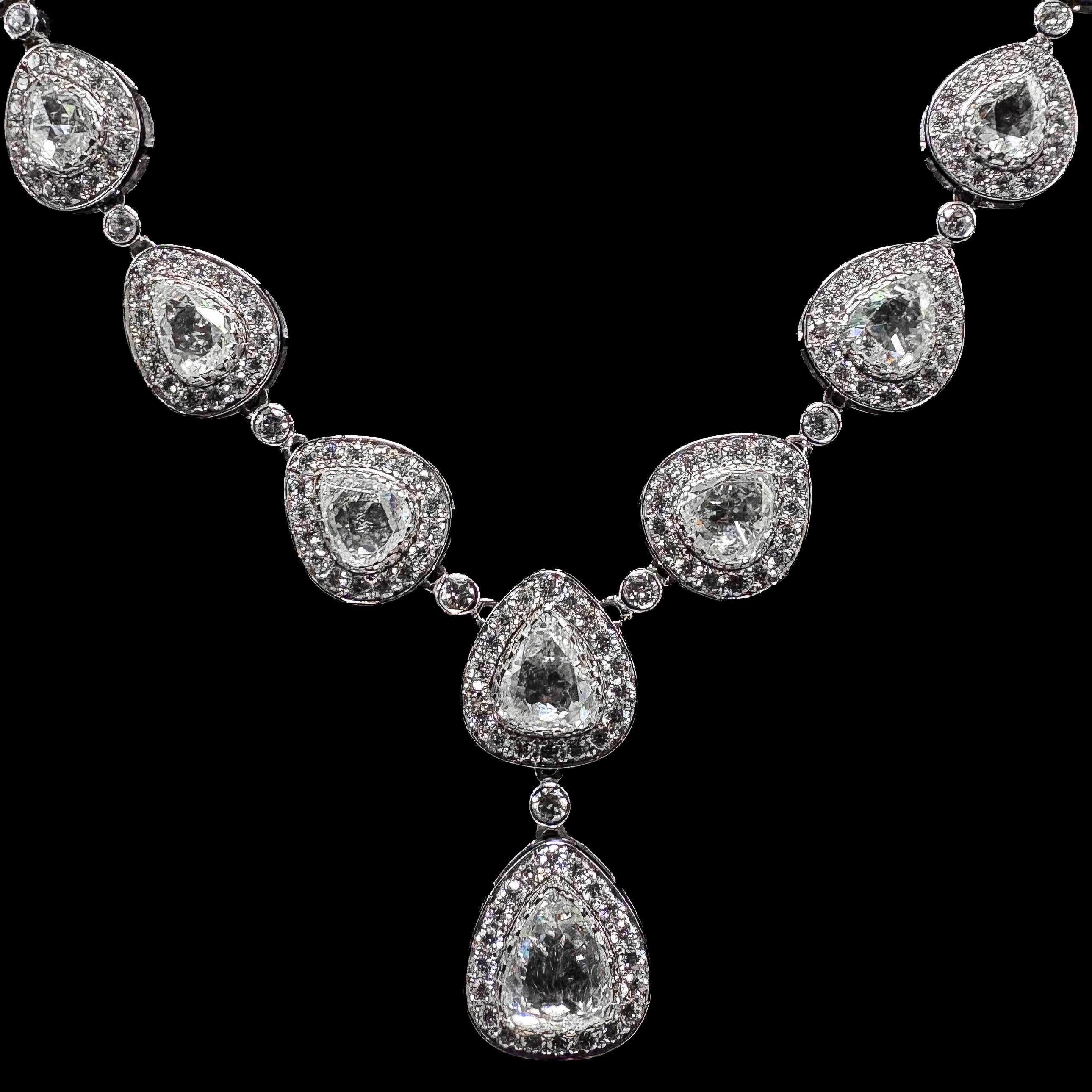 Rose-Cut Diamond Drop Necklace