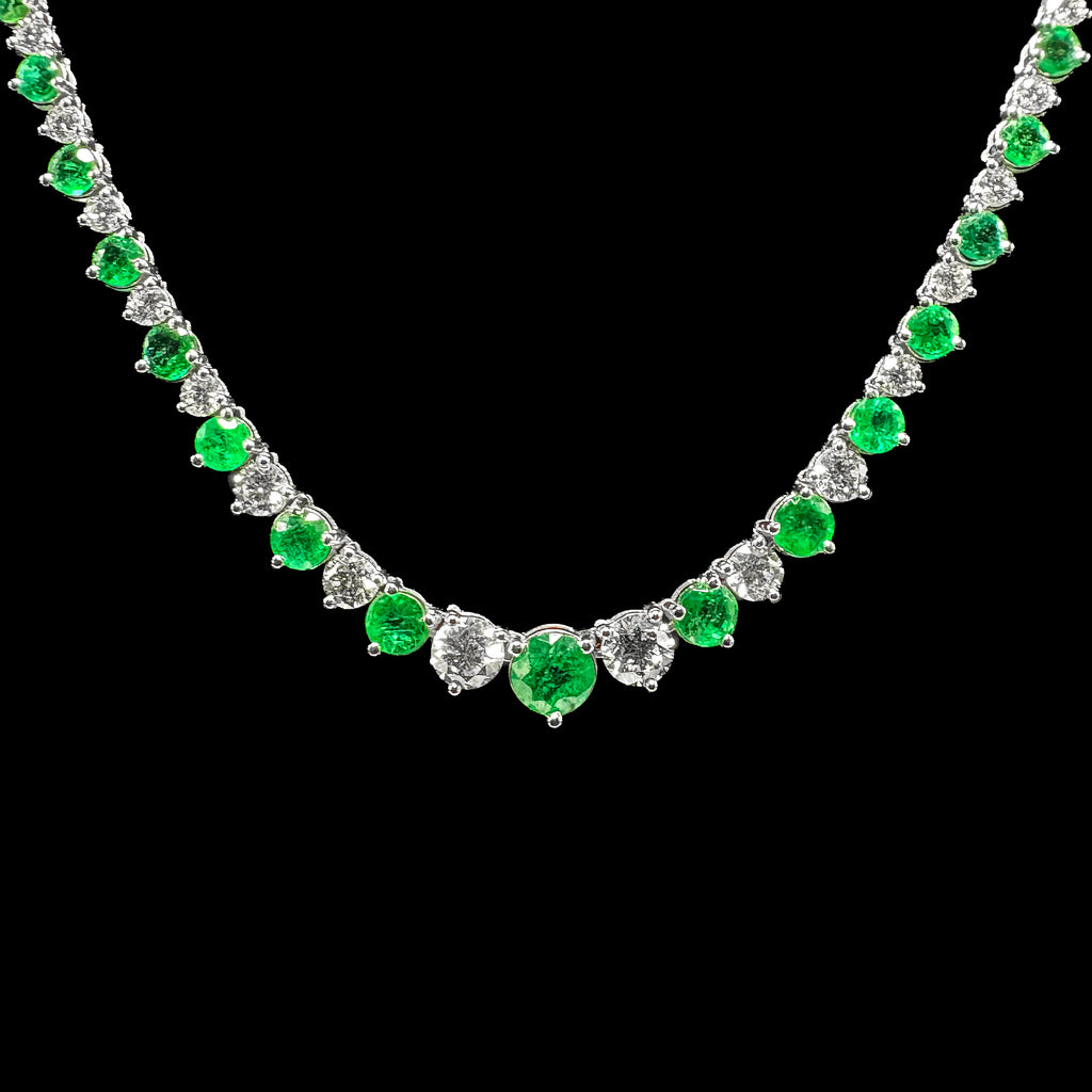 Emerald and Diamond Riviera Necklace