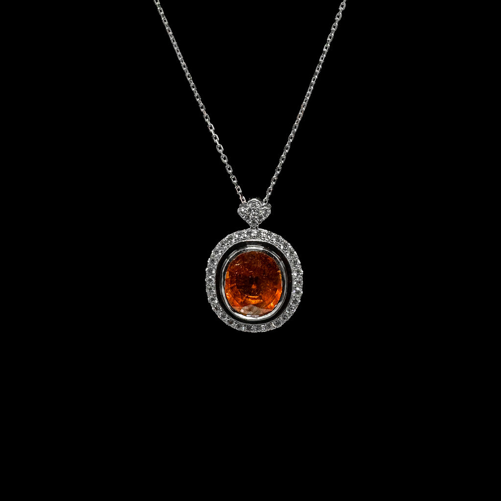 Spressatite and Diamond Pendant