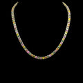 Multi-Sapphire Line Necklace
