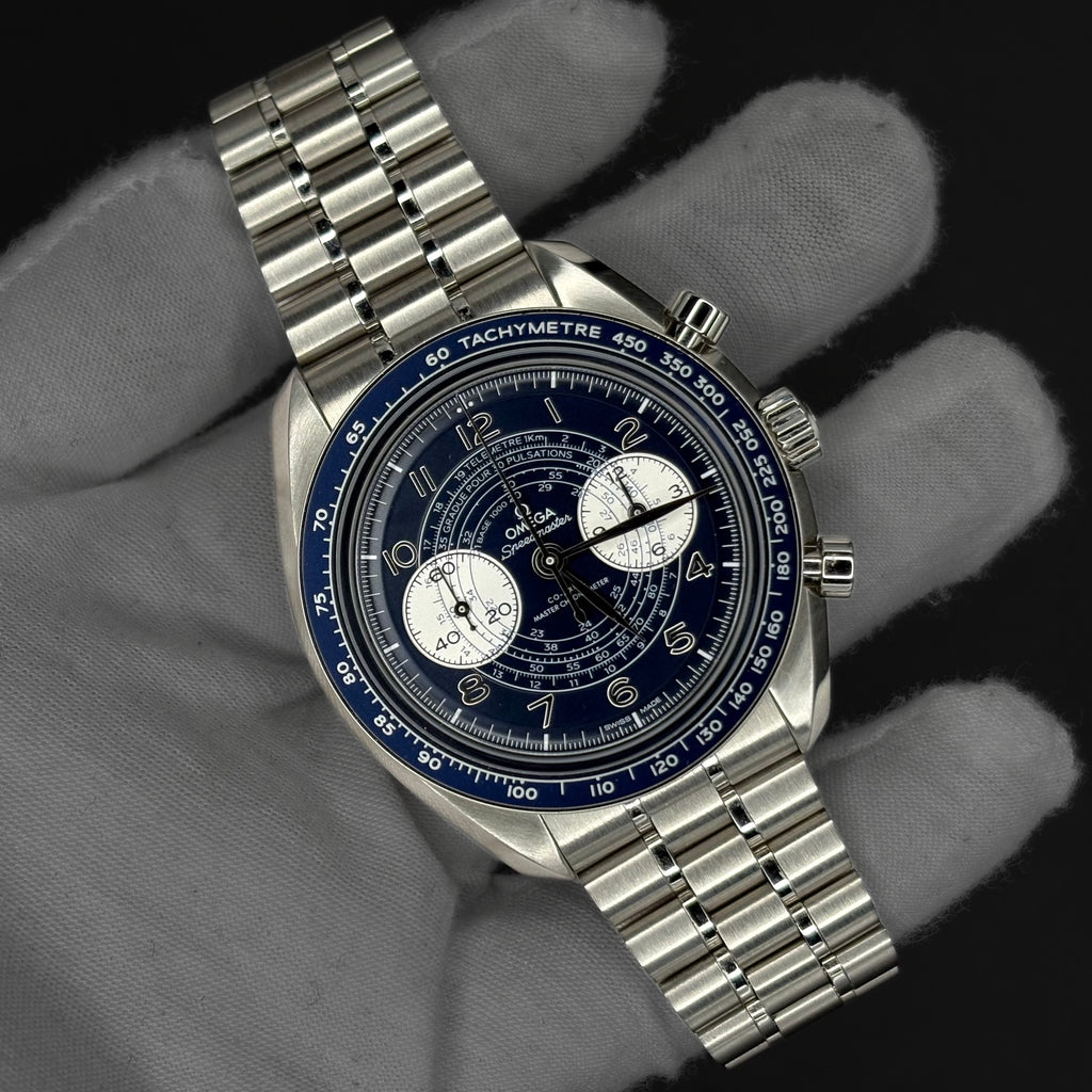 Omega Speedmaster Chronoscope Blue Dial 329.30.43.51.03.001 full watch front