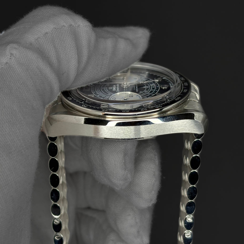 Omega Speedmaster Chronoscope Blue Dial 329.30.43.51.03.001 case profile left side