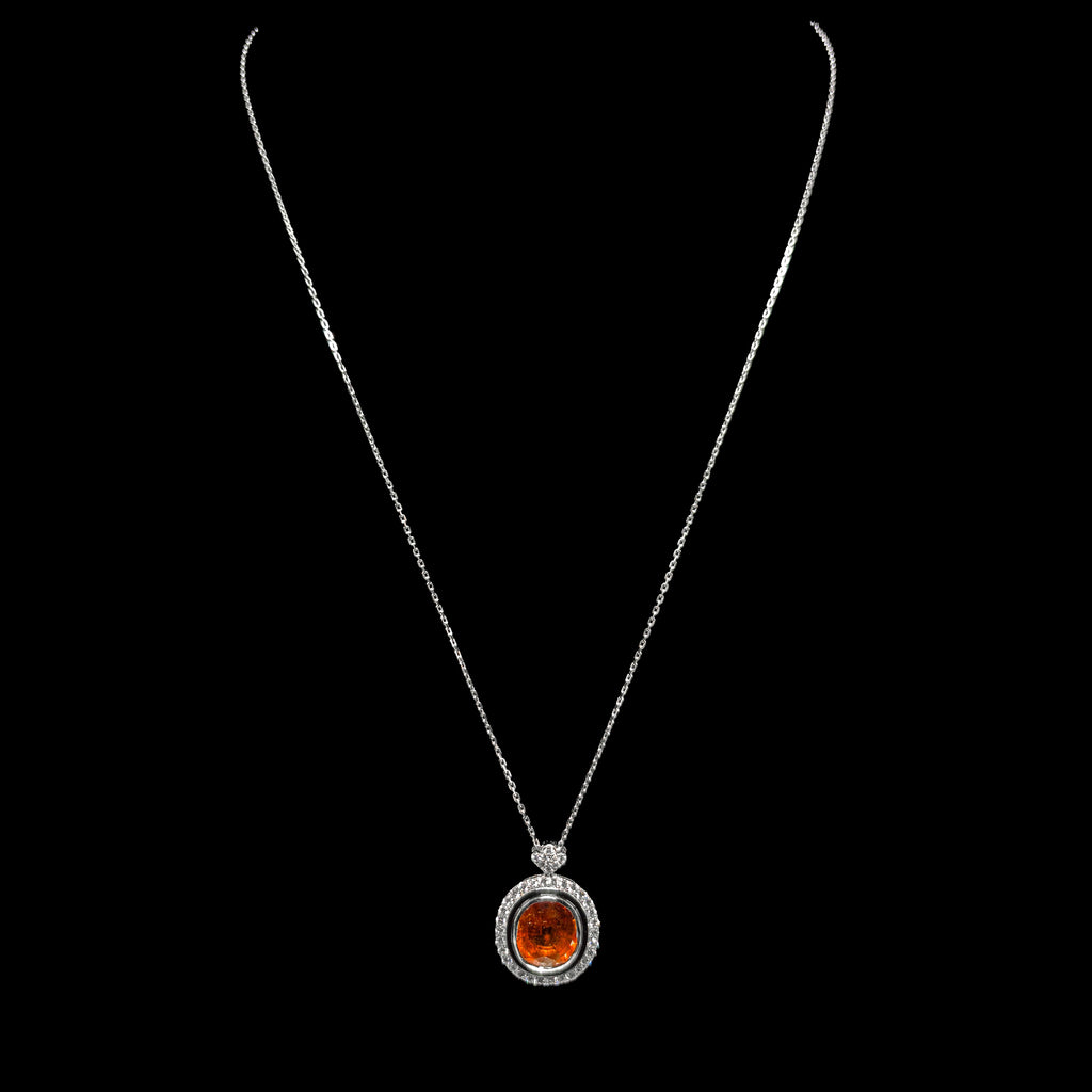 Spressatite and Diamond Pendant