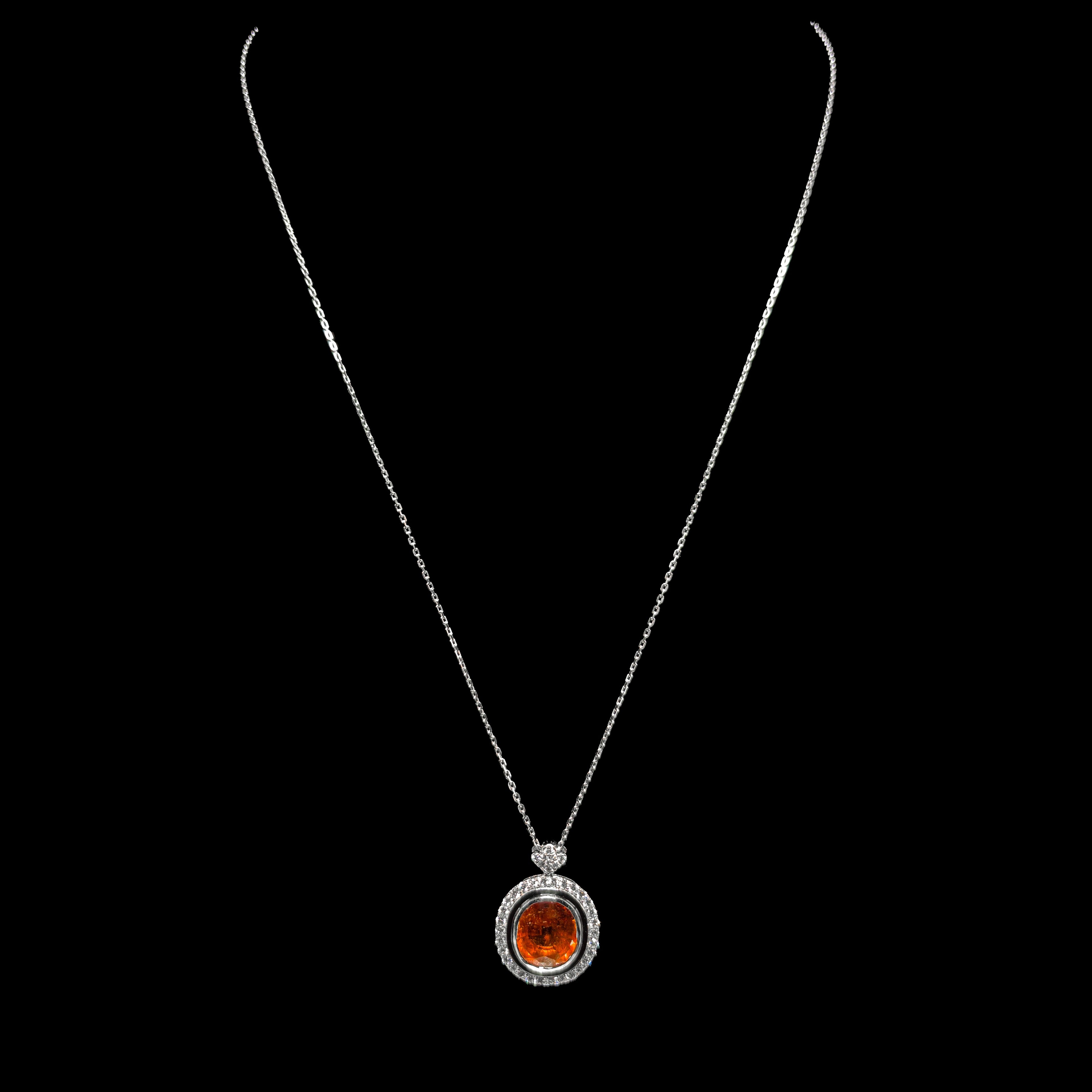 Spressatite and Diamond Pendant