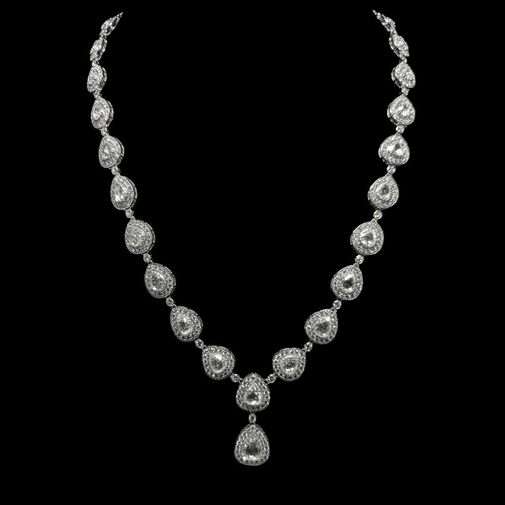 Rose-Cut Diamond Drop Necklace