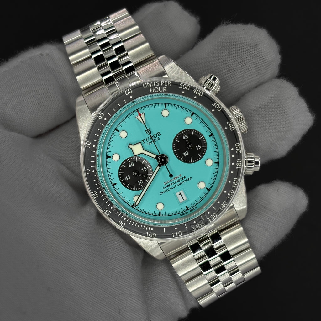 Tudor Black Bay Chrono Flamingo Blue 79360N-0024 full watch front