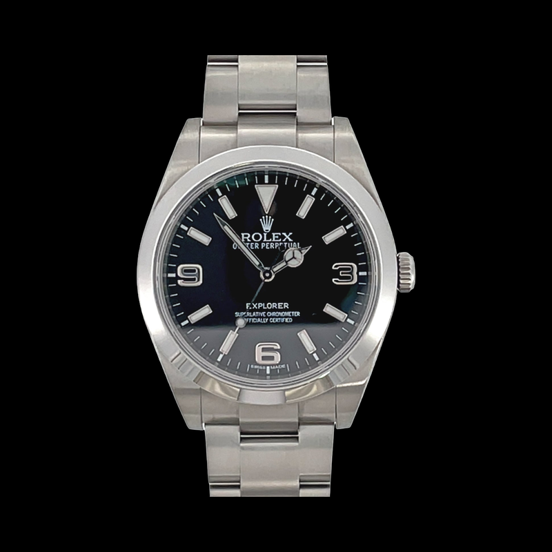 Rolex Explorer 39mm Black Dial 214270 stock photo