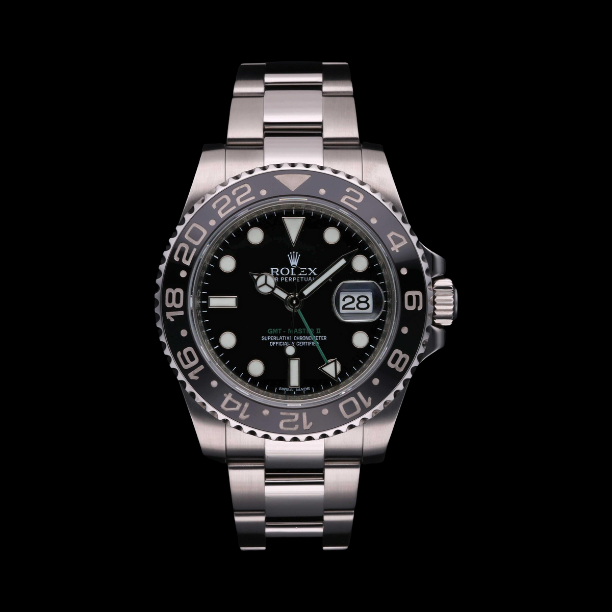 Rolex GMT-Master II 40mm Black Dial 116710LN stock photo