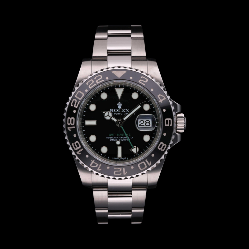 Rolex GMT-Master II 40mm Black Dial 116710LN stock photo