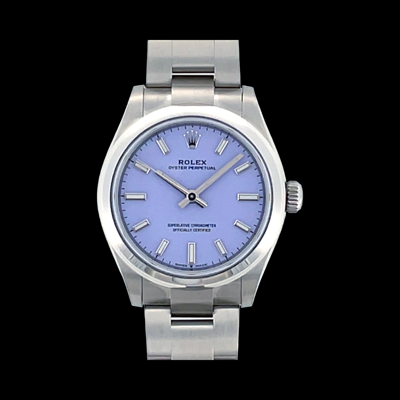 Rolex Oyster Perpetual 31mm Lavender Dial 277200 stock photo