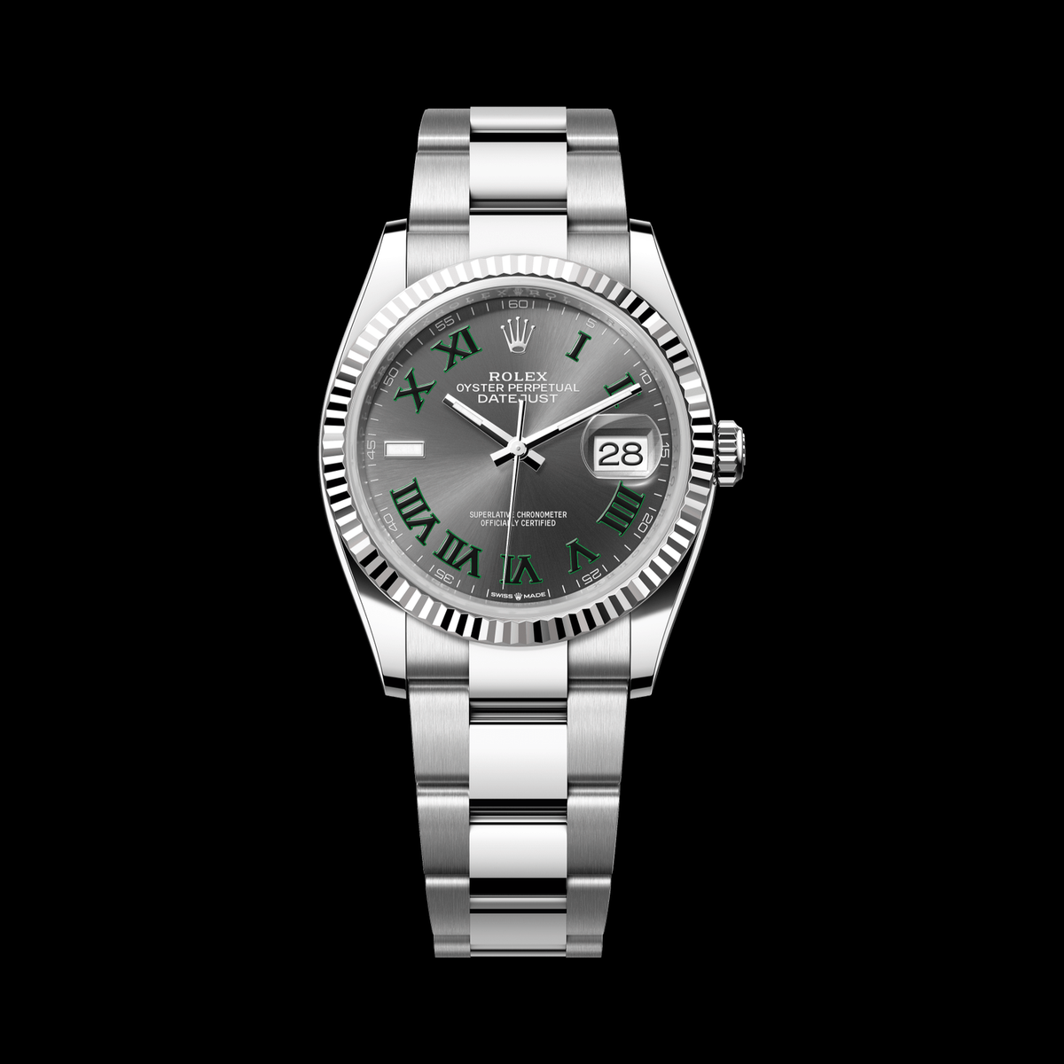 Rolex Datejust 36mm Slate Roman Dial 126234 stock photo
