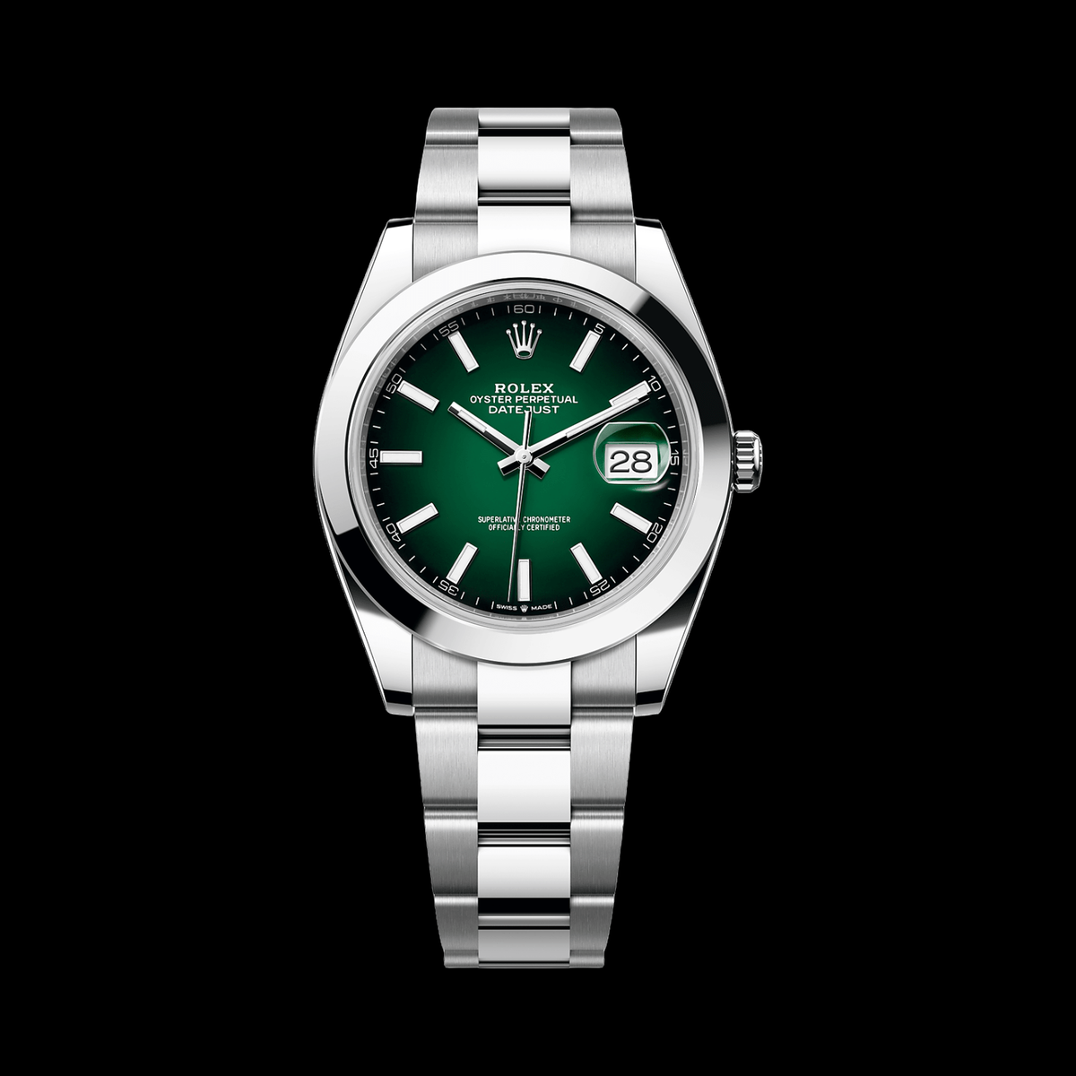Rolex Datejust 41mm Green Ombre Dial 126300 stock photo