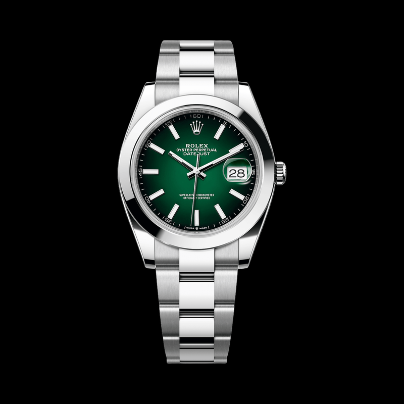 Rolex Datejust 41mm Green Ombre Dial 126300 stock photo