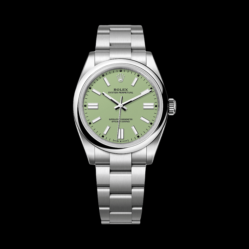 Rolex Oyster Perpetual 41mm Pistachio Dial 134300 stock photo
