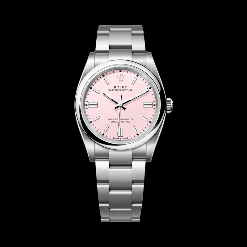 Rolex Oyster Perpetual 36mm Pink Dial 126000 stock photo