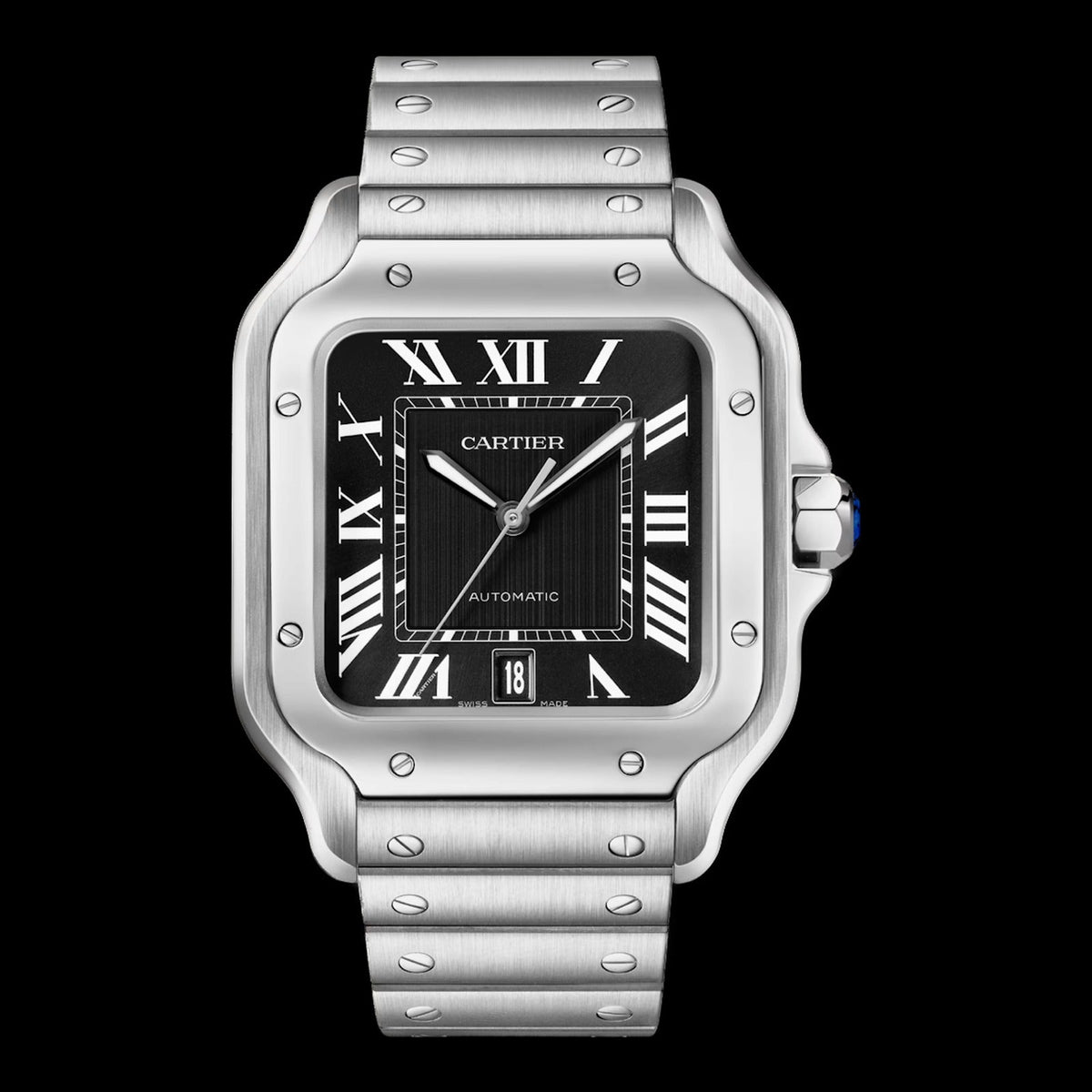 Cartier Santos Large Black Dial WSSA0096