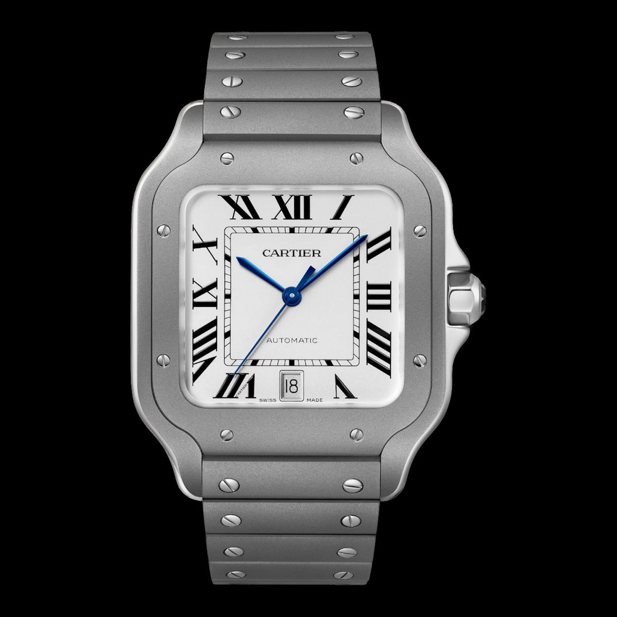 Cartier Santos Large Opaline Silver Dial WSSA0089