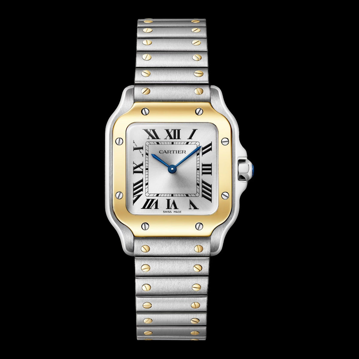 Cartier Santos Small Silver Sunray Dial W2SA0033
