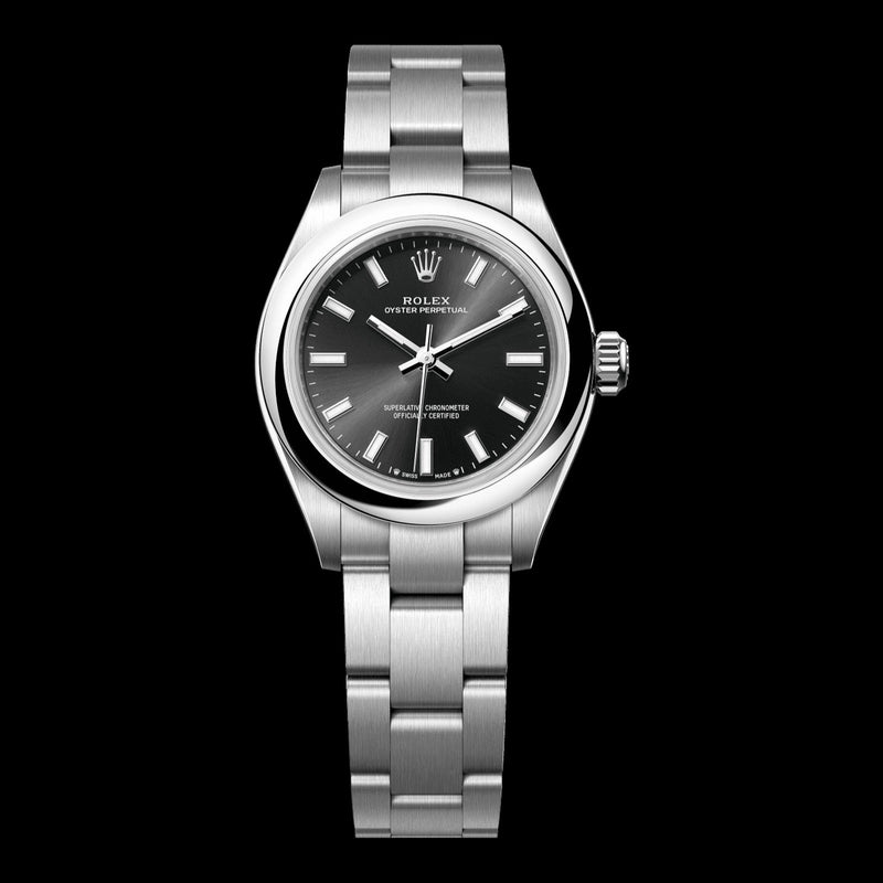 Rolex Oyster Perpetual 28mm Bright Black Dial 276200