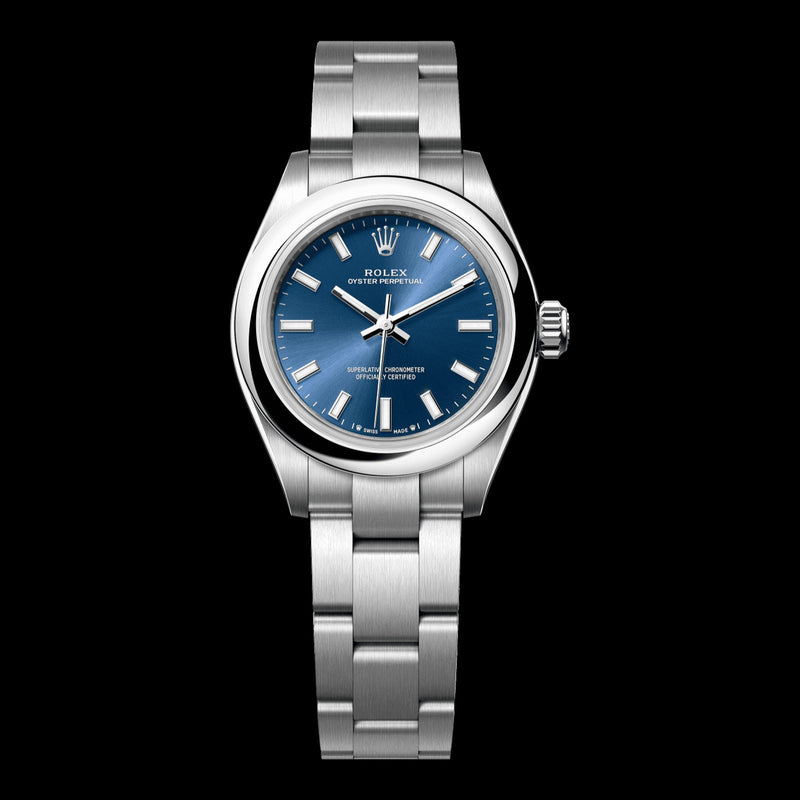 Rolex Oyster Perpetual 28mm Bright Blue Dial 276200