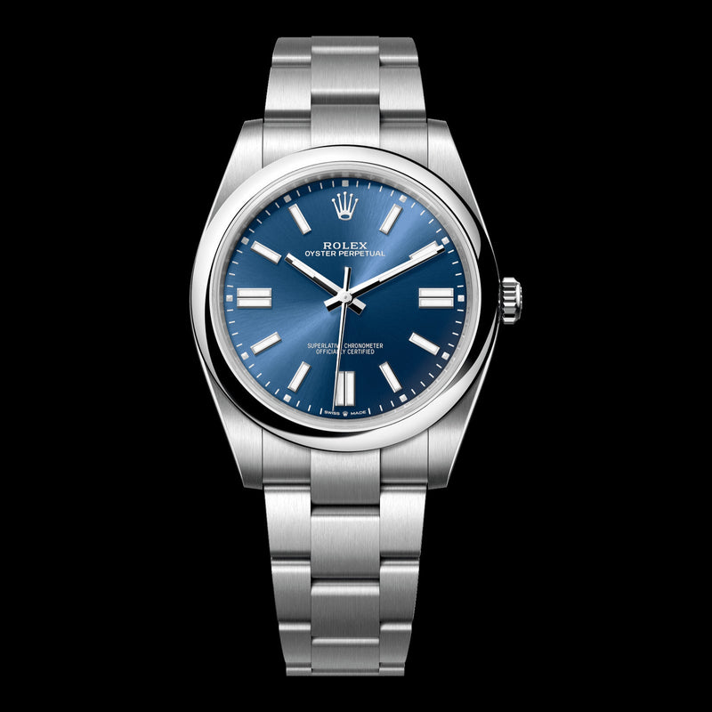 Rolex Oyster Perpetual 41mm Bright Blue Dial 124300